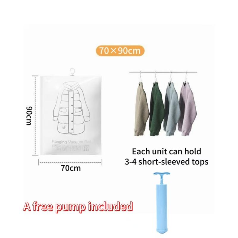 Hanging Vacuum Compression Bag Travel Coat Sweater Storage Bag Reusable Home Dustproof Closet Down Jacket Storage Bag