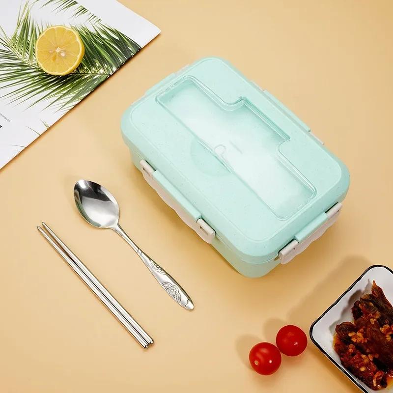 Portable Plastic Lunch Box for Kids School Outdoor Picnic Travel Food Container 3compartment Microwave Heating Bento Boxes