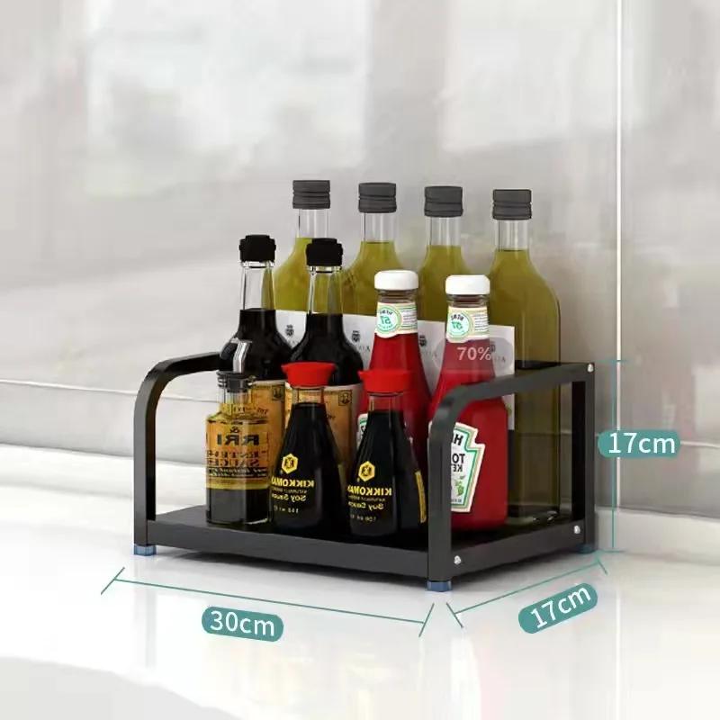 2/3Layers Kitchen Storage Rack Spice Racks Seasoning Shelf Condiments Knife Cutting Board Holder Drain Stand Storage Accessories