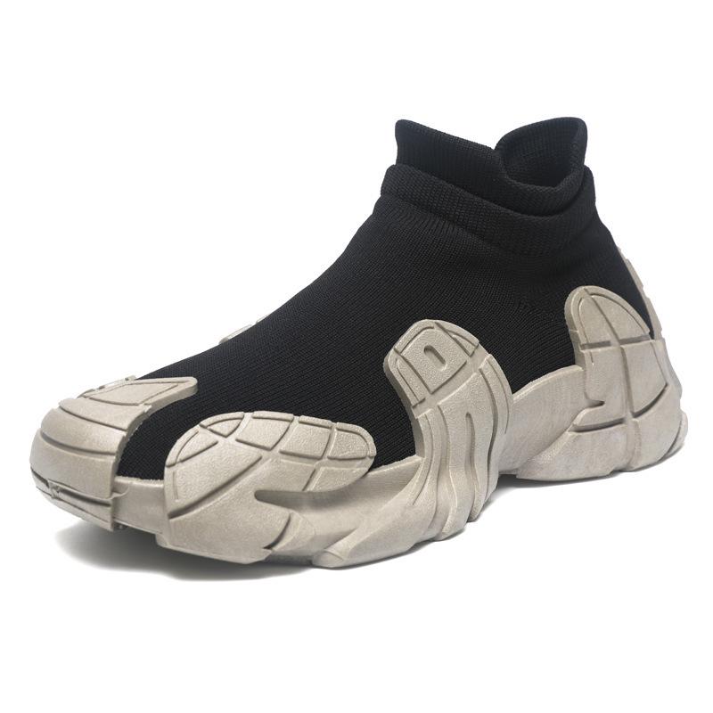 Men's Lightweight Breathable Flyknit Running Sneakers - Fashion Colorblock Casual Shoes