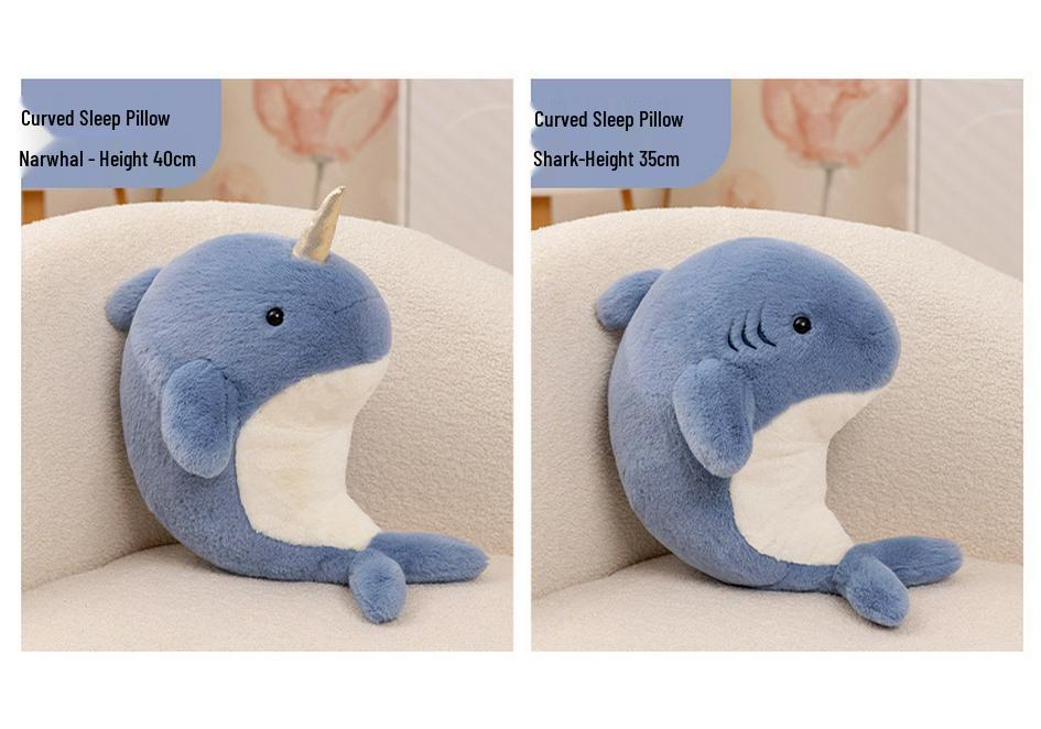 Cute Plush Shark, Seal, and Narwhal Toy Pillow - Perfect Gift for Kids