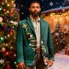 Herren Hässlicher Weihnachten Kord Warmtaschen Anzugjacke Strickjacke Herren Freizeitanzug