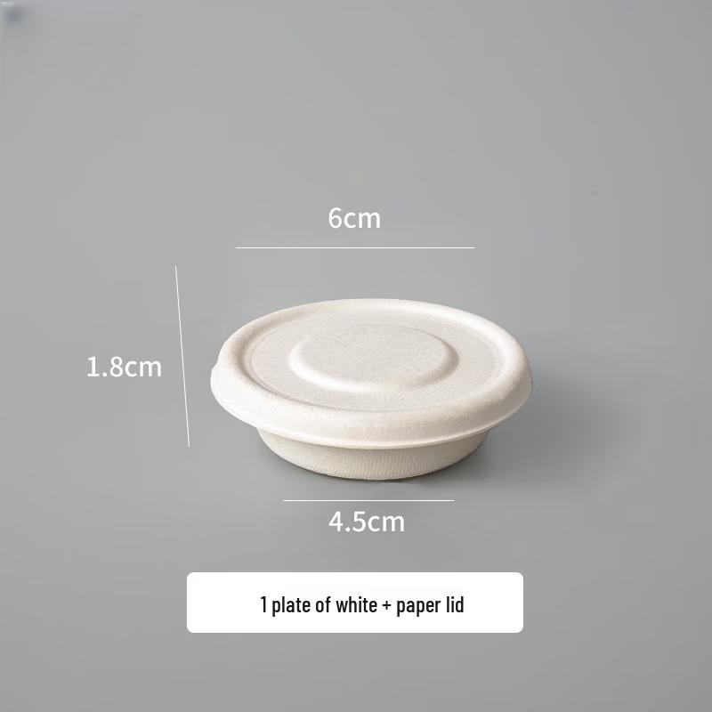 

Disposable Biodegradable 1 oz Pulp Sauce Cups with Lids