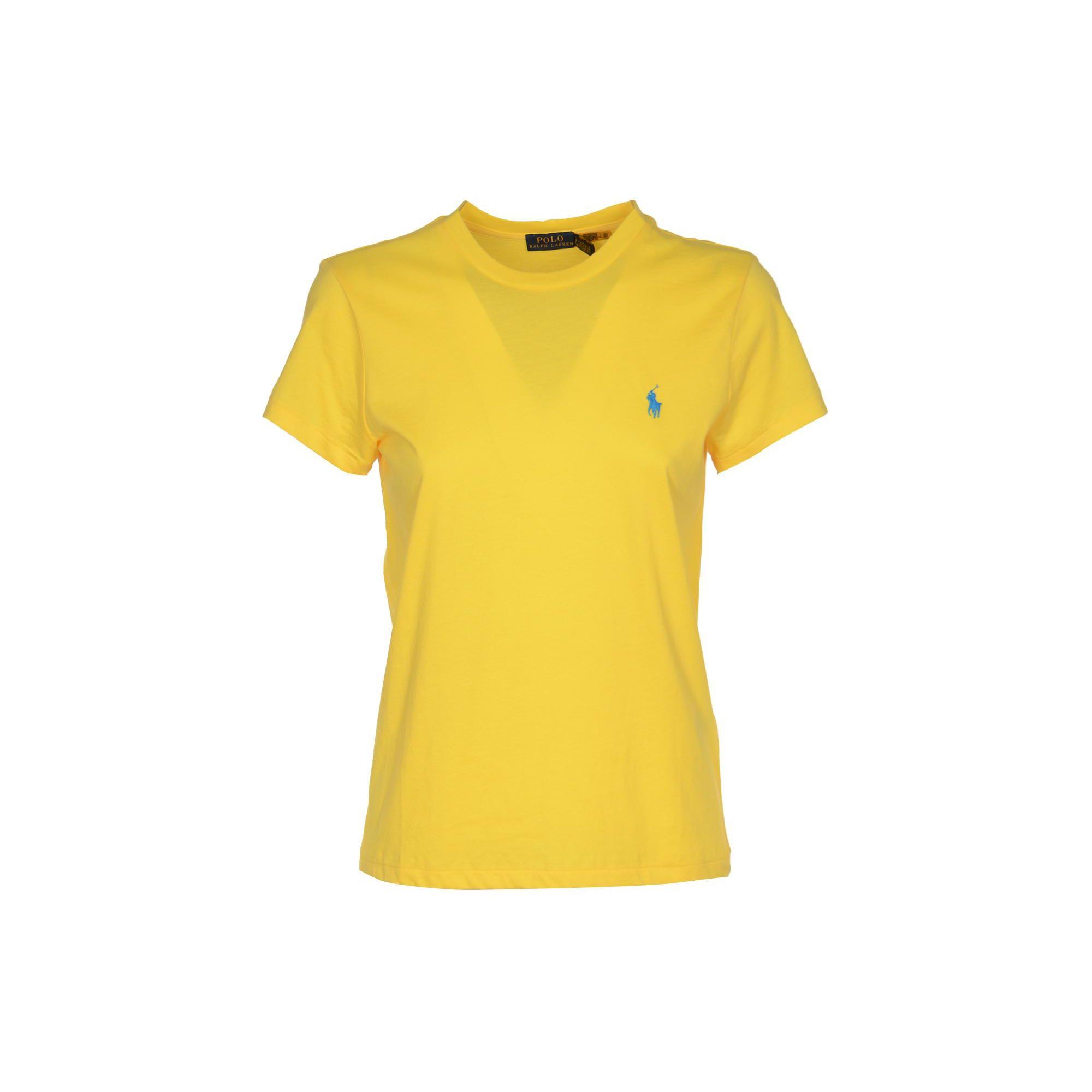 

Polo Ralph Lauren Логотип Круглый вырез Короткий рукав Женская футболка Желтый 211898698-018 S