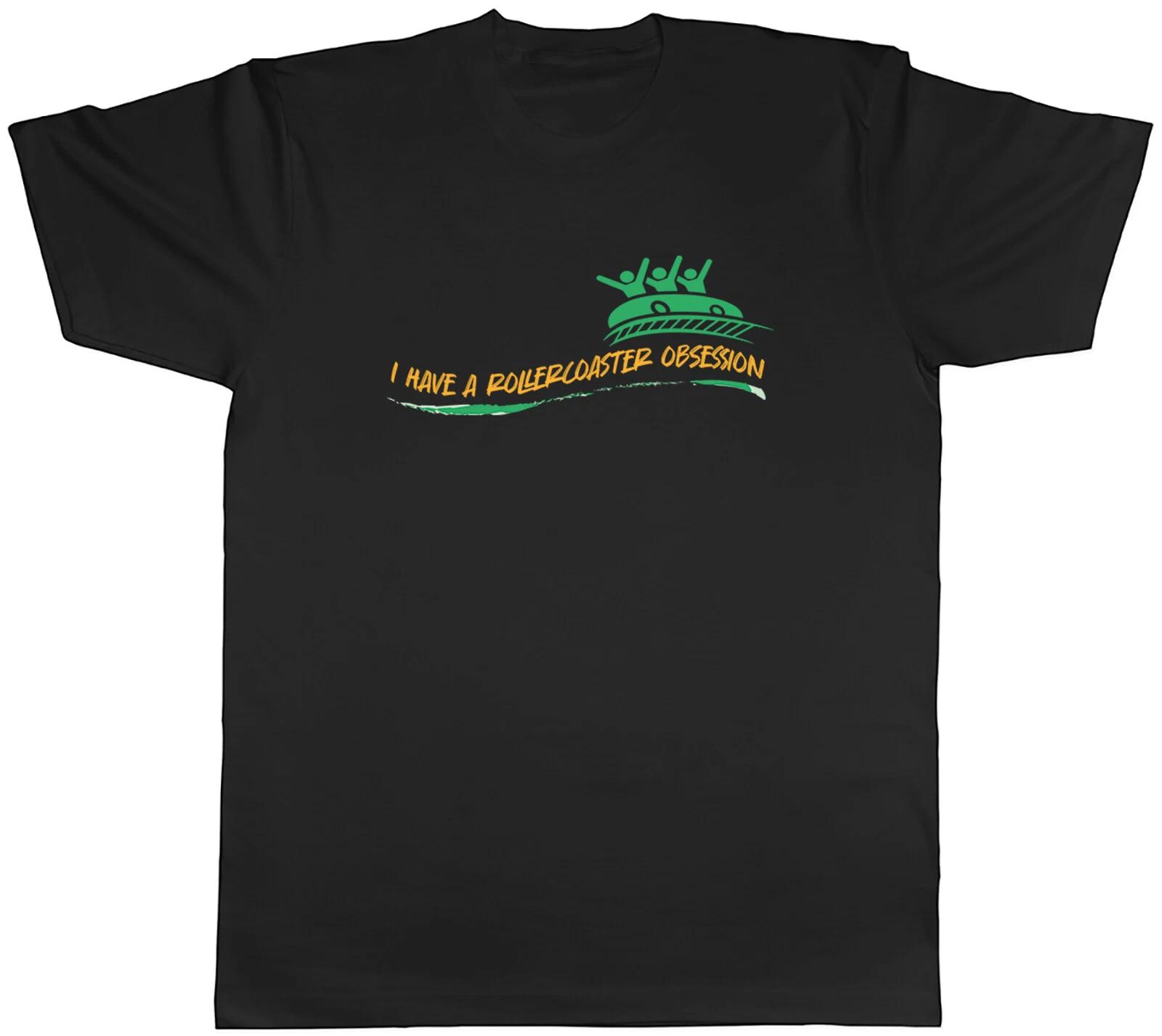 Theme Park Lover Mens T-Shirt I have a Rollercoaster Obsession Tee Gift XS