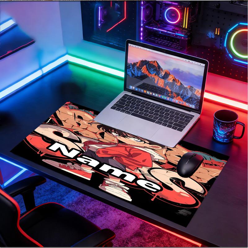 Custom Name Personalized Anime Pattern Mousepad, Laptop PC Desk Mat, Decorative Desk Mat for Home Keyboard Pad Gift