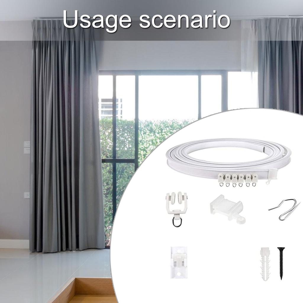 Multipurpose 5 Meter Curved Curtain Rails Kits with Accessories for Smooth Glides Drapes Ceiling Curtain Track Set