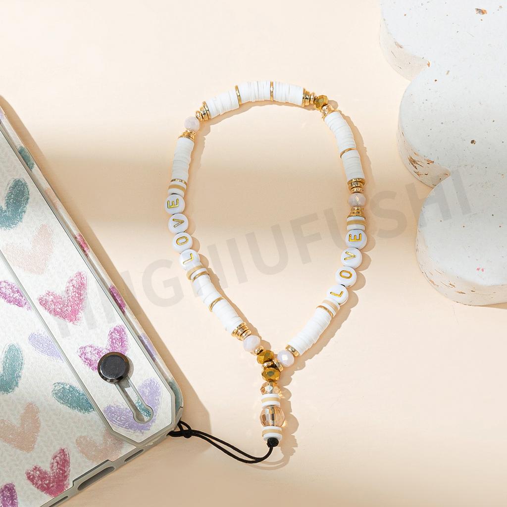 Bohemian women's short anti-lost mobile phone lanyard fashionable personalized beaded mobile phone chain lanyard