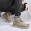 Fashion 2024 Winter Men's Ankle Boots British Style Mid Top Boots Outdoor Boots Luxury Brands Classic Design High Top Men Casual Shoes