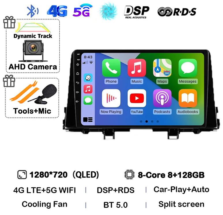 Android 14 Carplay WIFI+4G For KIA PICANTO Morning K 2016 2017 2018 2019 Car Stereo Radio Autoradio Multimedia Player Monitor BT