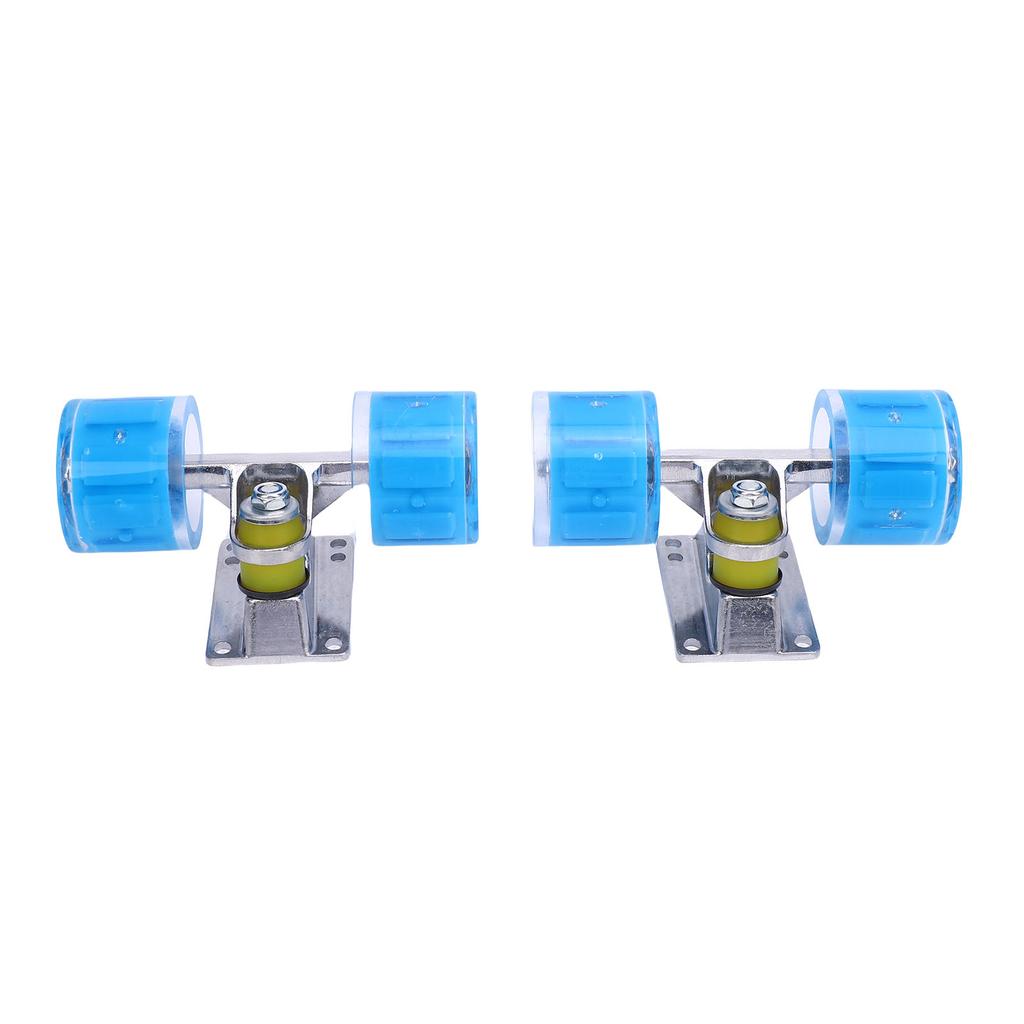 1 Pair Skateboard Trucks and Wheels PU Longboard 3.2 Inch Trucks Wheels Combo Set for Cruiser