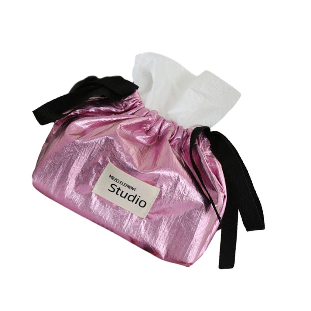 Stylish Drawstring Paper Holder Versatile Tissue Box Napkin Holder Convenient Tissue Bag Desktop Napkins Storage Case
