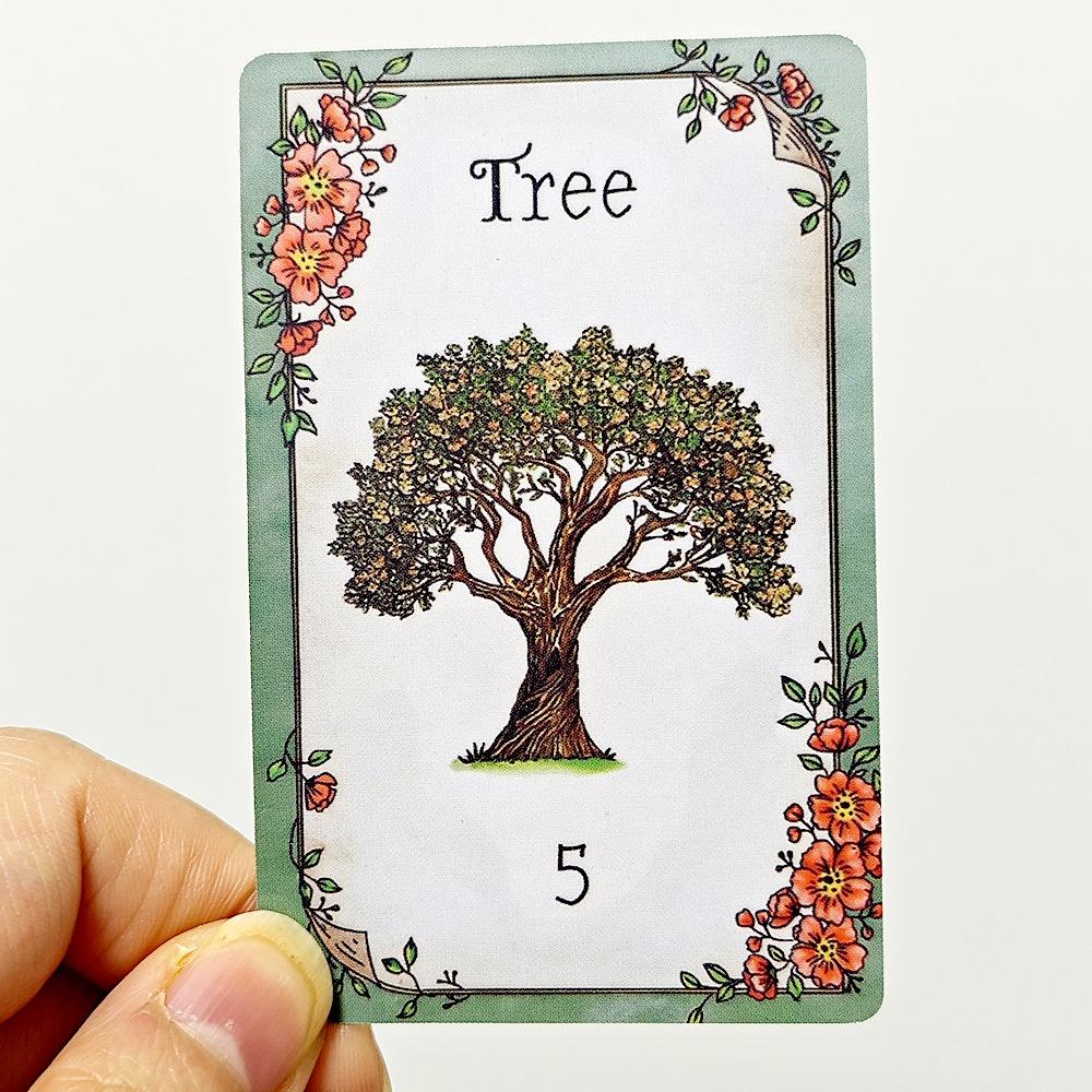 Floraneum Lenormand Tarot Oracle 9*6cm Illustrations Ornées de Décor Fleuri 36 Cartes