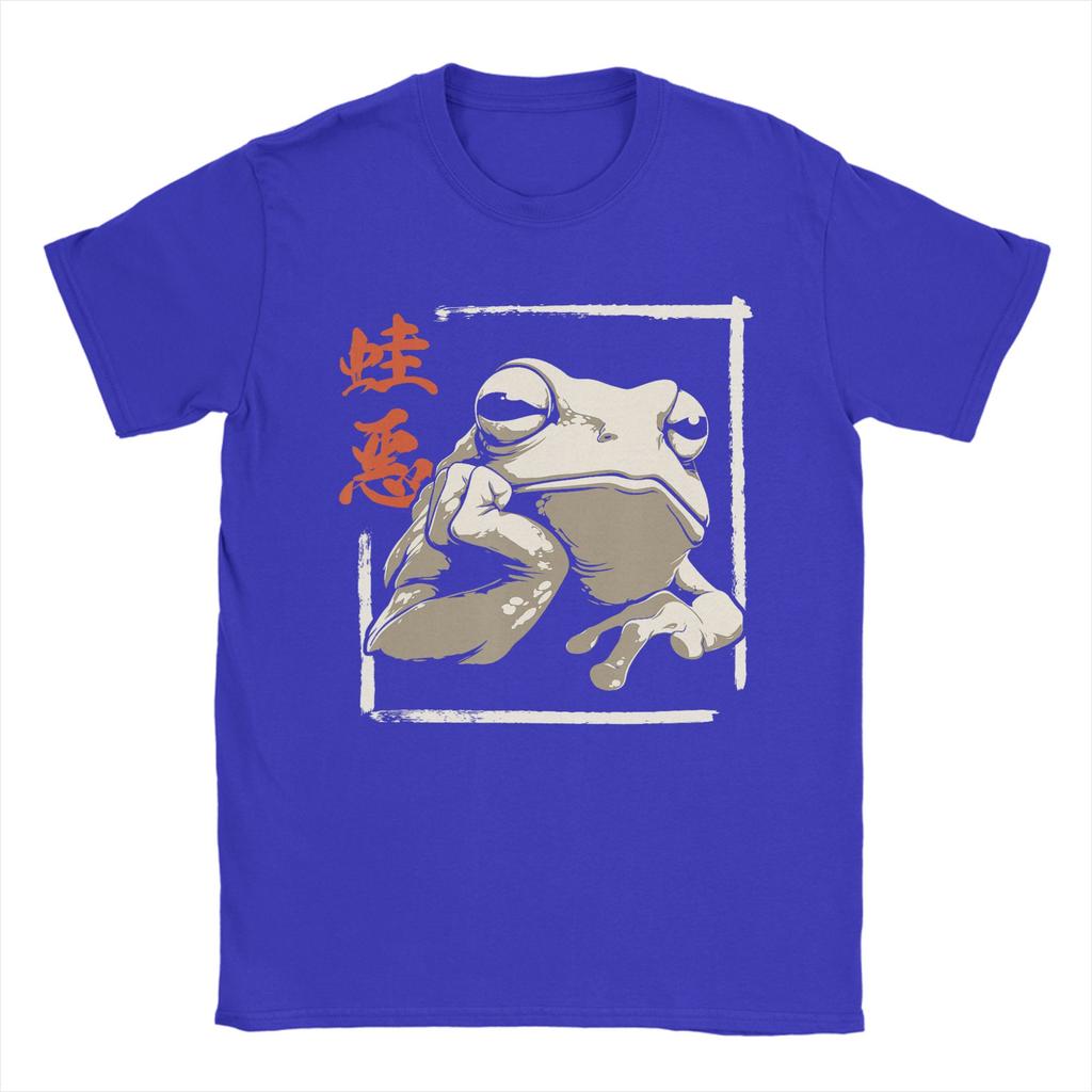 Japanese Grumpy Frog T Shirt for Men 100 Cotton Fashion for Male TShirt Round Collar  Tees Short Sleeve Tops Gift Idea