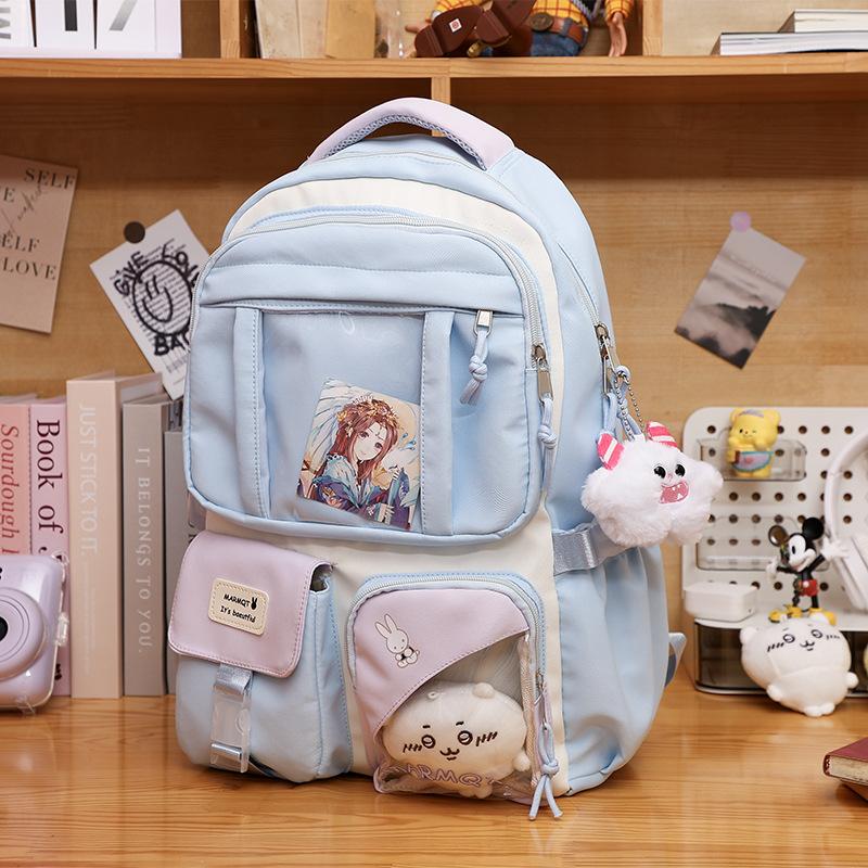 Campus schoolbag female junior high school cute Japanese transparent pain bag backpack female large capacity student backpack female