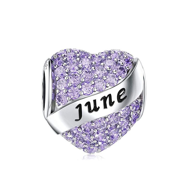 Amuleto con forma de corazón de cobre para hermana/hija, compatible con pulsera europea original, joyería DIY para mujer, regalo
