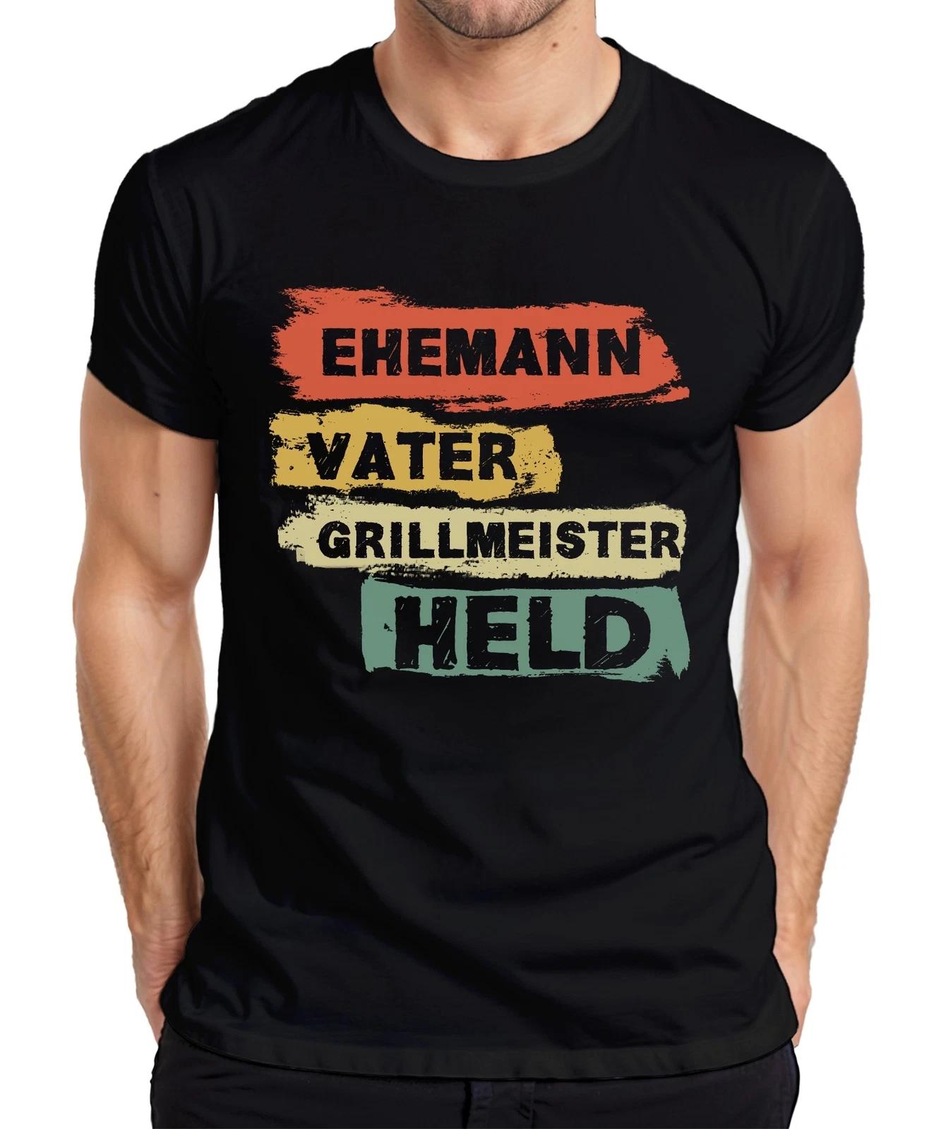 

Husband Dad BBQ Master Hero Fathers Day Gift For Dads Dad Mens T-Shirt- XL