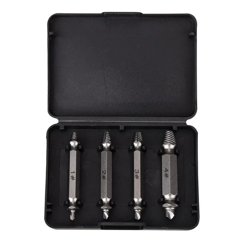 4/6Pcs Set Damaged Screw Extractor Center Drill Bit Set Woodworking Tools Broken Bolt Extractor Bolts Screws Remover Extractor