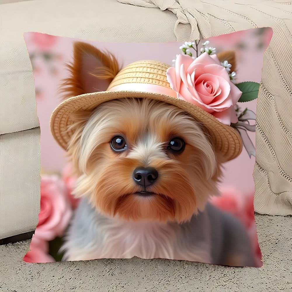 Eleganter Kissenbezug mit Hundemotiv, dekorativer rechteckiger Kissenbezug für Sofa und Wohnzimmer, ideal für Paare, Wohnzimmer, Schlafzimmer oder als Sofakissenbezug.