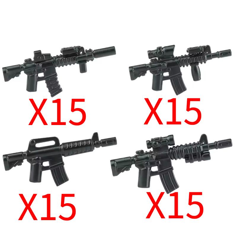 Military Soldiers Figures Weapons Building Blocks Accessories Two-color Guns Assault Sniper Rifles M16 M4 Model Bricks Toy Gift