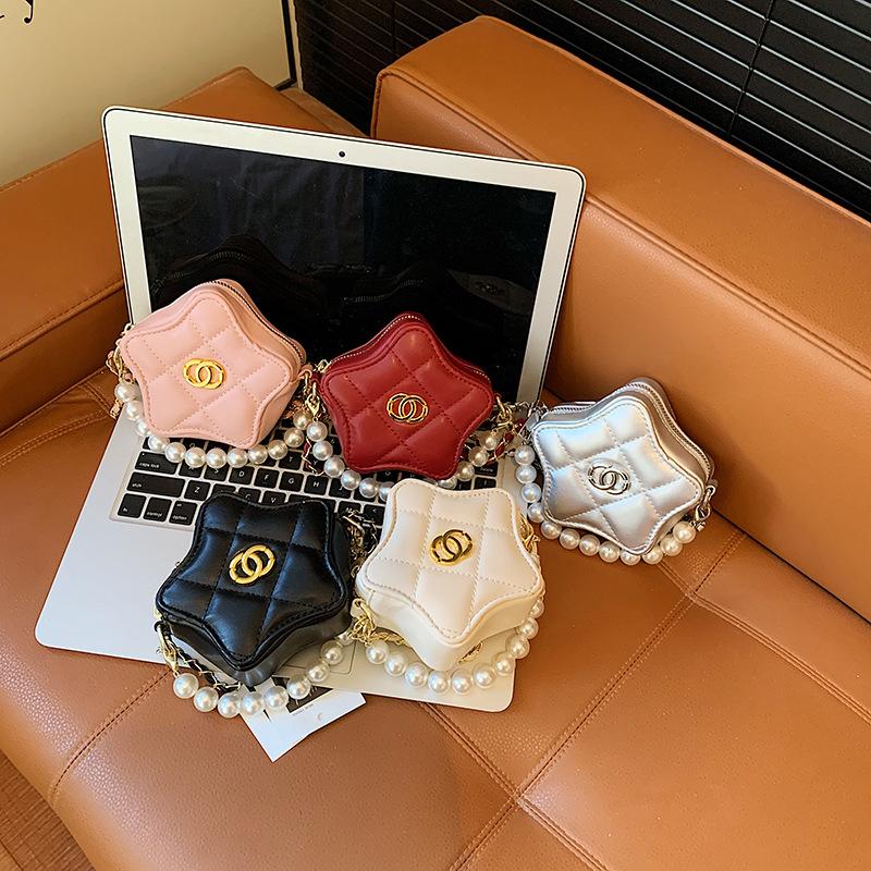 Fashion Chain Girls and Boys' Star-shaped Single-shoulder Bag with Pearl Handles