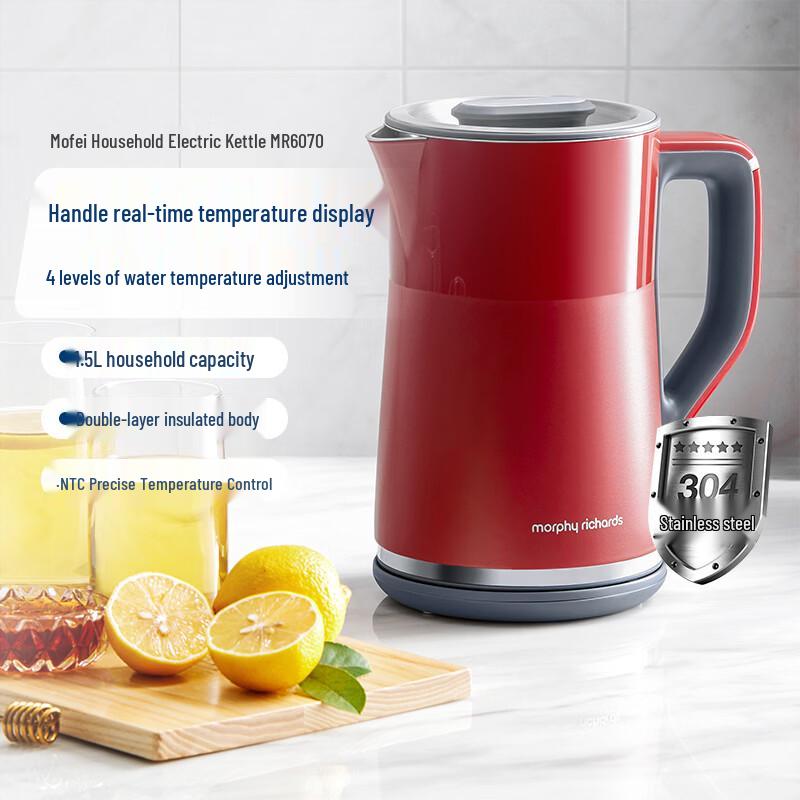 Morphy Richards MR6070 1.5L Thermostatic Electric Kettle CN plug (adapter included)