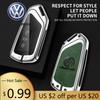 För VOLKSWAGEN VW Zinklegering Läder Bil Smart Fjärrnyckel Fodral Skyddsskal För VW Volkswagen Golf 8 MK8 Leon Nyckelring