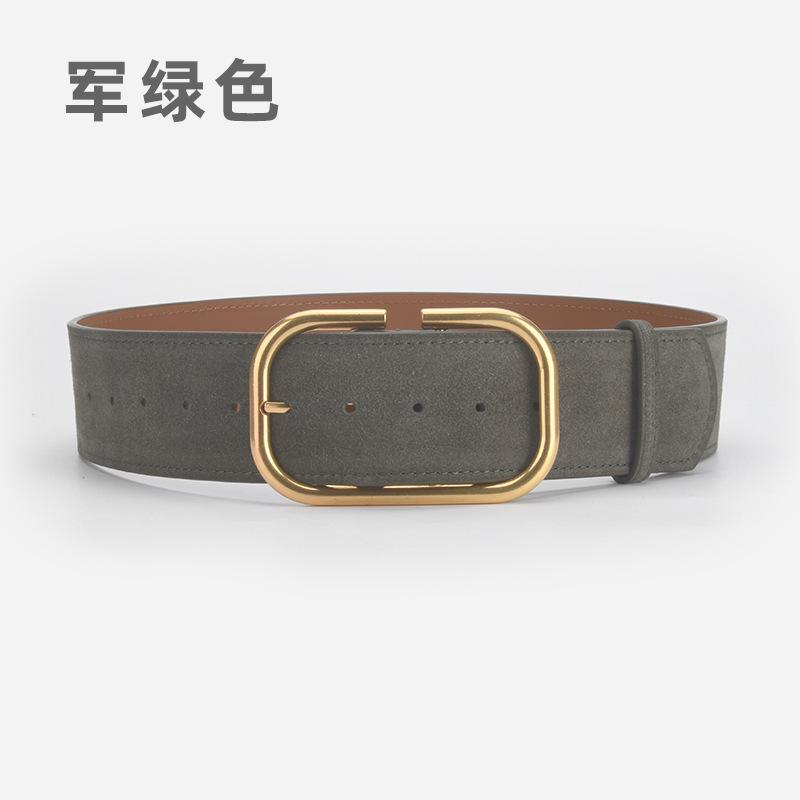 Retro Matte Waist Seal Women'S Simple Suede Leather Belt With Dress High-End Decorative Belt