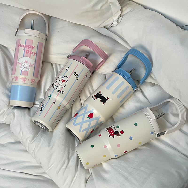 X55 900ml Portable Cartoon 316 Insulated Tumbler with Straw