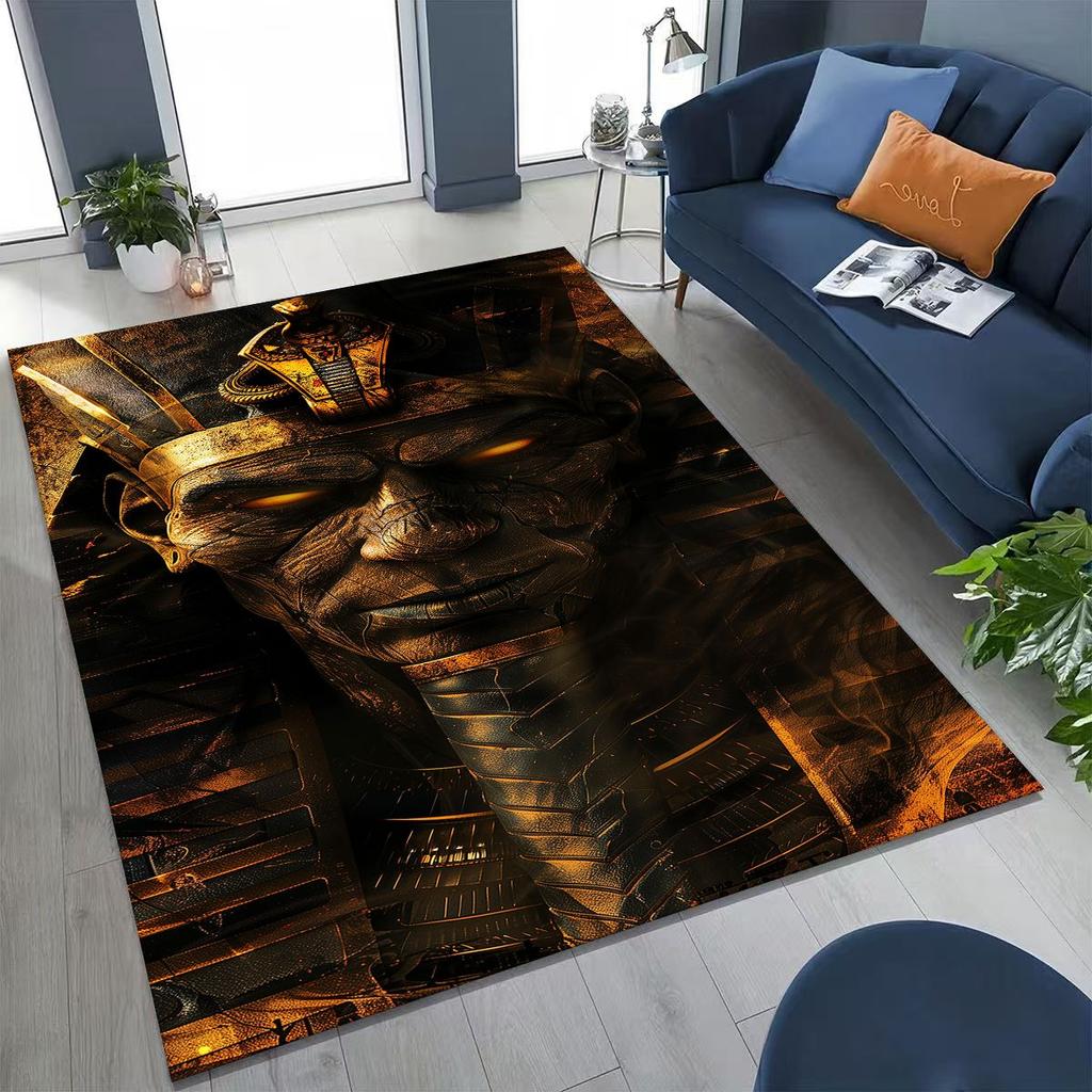 Ancient Egyptian God Dead Anubis Pharaoh Tutankhamun Mask Rug for Bedroom Living Room Sofa Home Doormat Decor,Non-slip Floor Mat