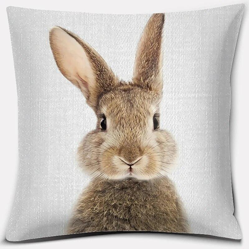 Cute Rabbit Series Pattern Pillowcase Square  Home Office Decoration