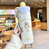 High value cartoon float cup stainless steel thermos cup hot and cold outdoor portable sports straw