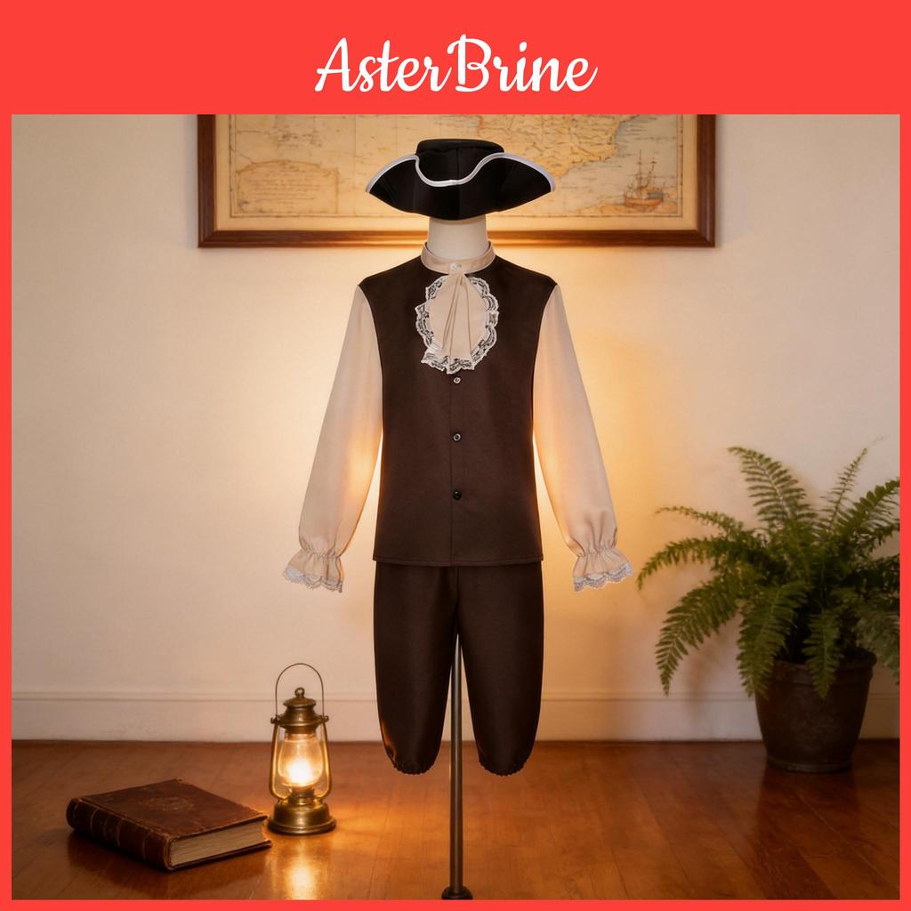 Colonial Farm Cosplay Outfit With Soft Polyester Material For Costume Parties