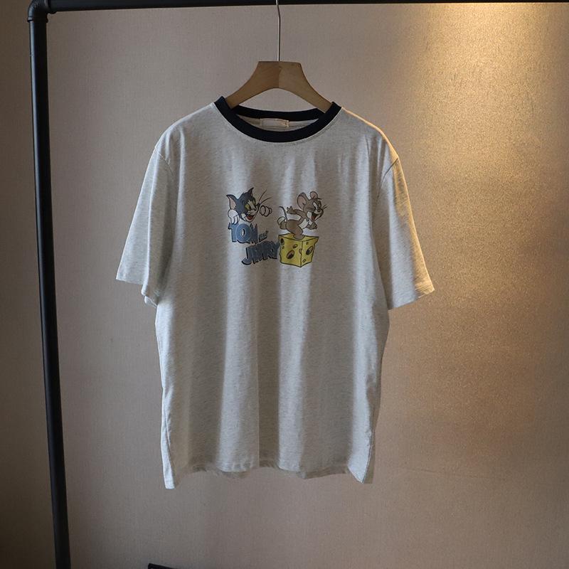 

Versatile 2025 Women s Cartoon Color Block Round Neck T-shirt One Size