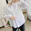 Spring Autumn Women's White Elegant Fashion Shirt Ladies Long Sleeve Simple All-match Buttons Cardigan Blouse