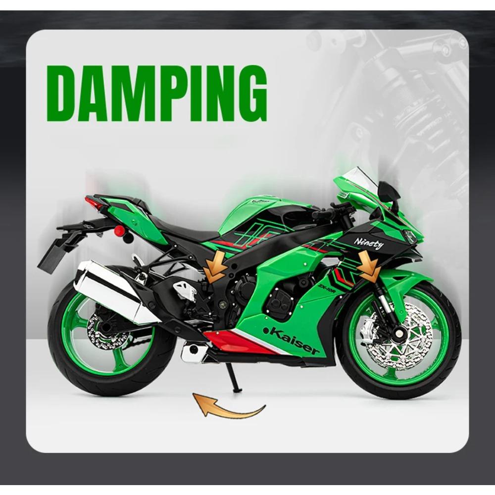 1/9 Kawasaki Ninja ZX-10R High Performance Superbike Alloy Metal Diecast Model Motorcycle Sound & Light High Simulation Collect