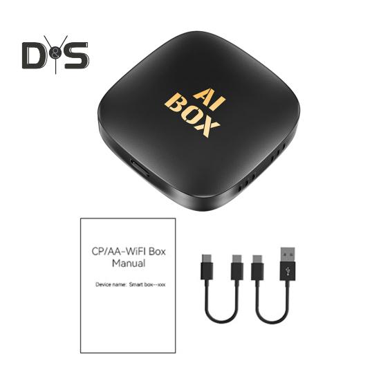 Bezdrátový adaptér pro Android Auto Převádí kabelové na bezdrátové pro CarPlay Podporuje Netflix TF kartu/USB Hlasové ovládání Ovládání na volantu Dotyk