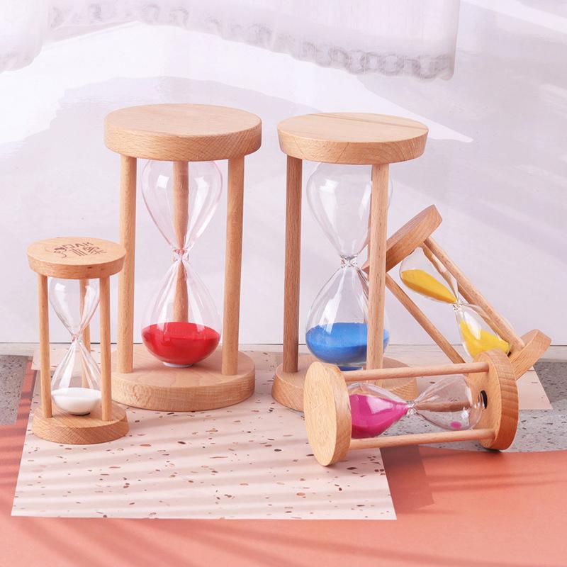 3/5/15/30Min Wooden Hourglass Desktop Decoration Sand Clock Creative Timer Kid Game Gift Shower Timer Modern Home Furnishing 1pc