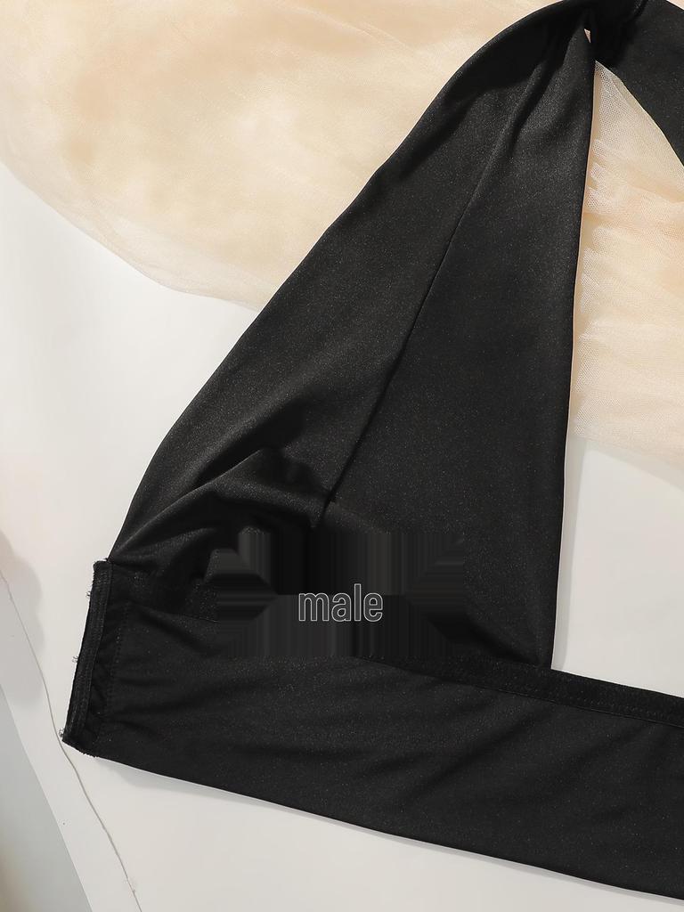 Plus Size European/American Halter Neck Backless Bra with Front Buckle