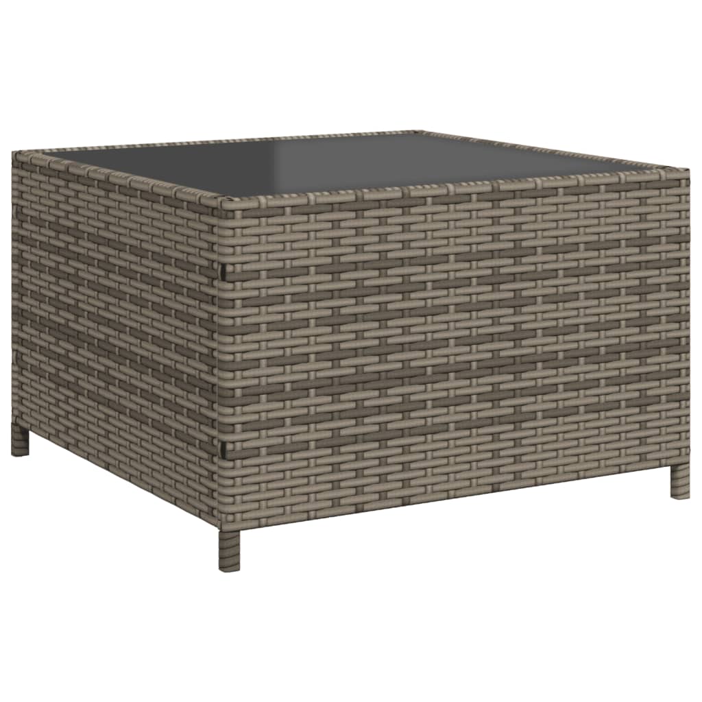 L shaped garden sofa with table and cushions grey polyrattan