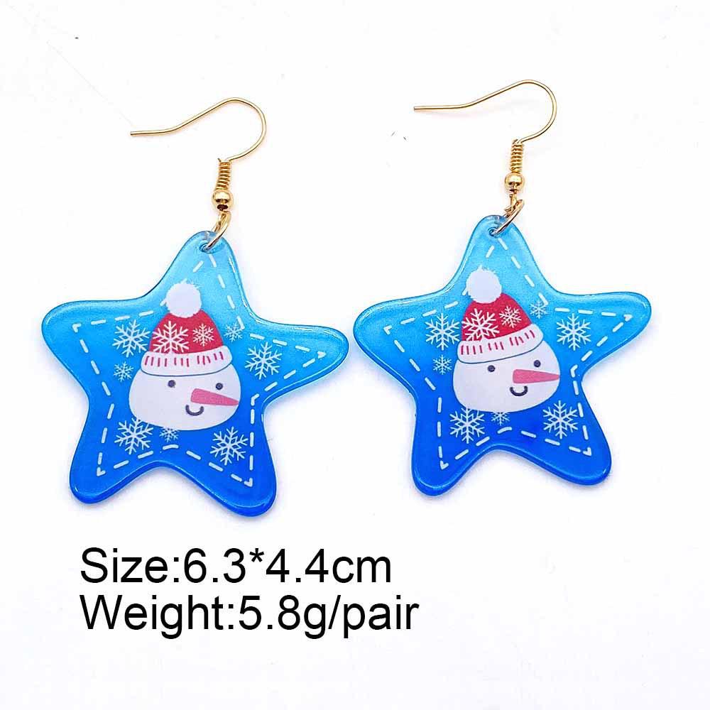 Acrylic Santa Claus & Snowflake Bell Christmas Earrings - European & American Style