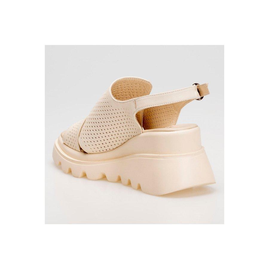 Women's Genuine Leather Wedge Heels Sandals