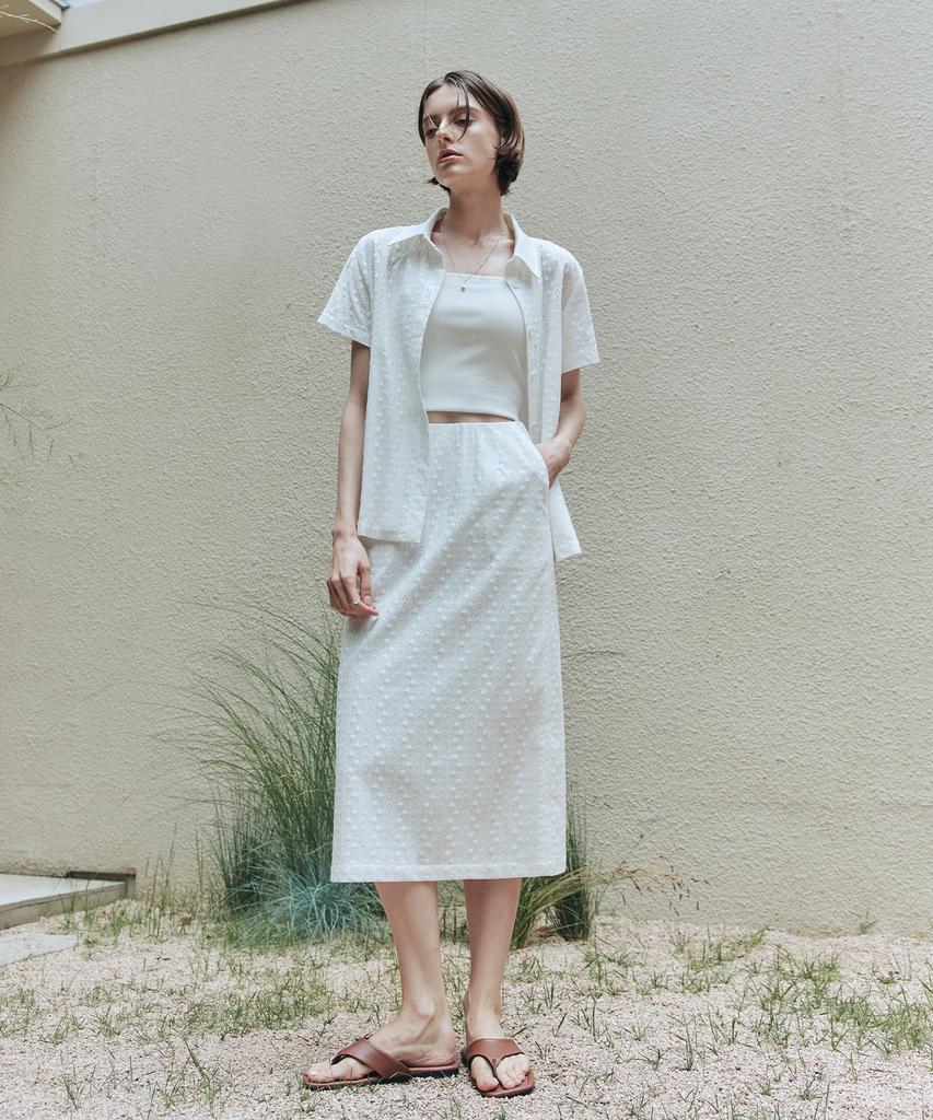 Zero Street Lezero Air Cotton Lace Skirt / White
