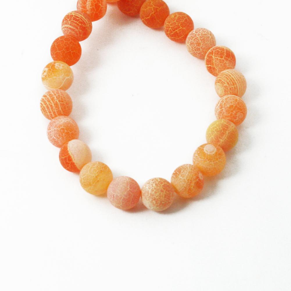 Natural Stone Frost Crab Colorful Carnelian Round Loose Beads 6 8 10 12 14MM For Jewelry Making