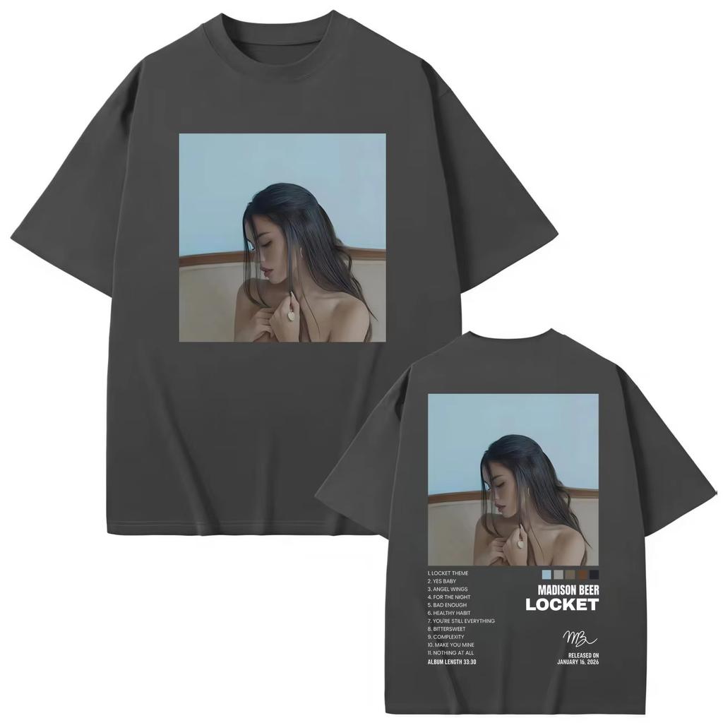 Madison Beer Locket Album Graphic T Shirts Men Women High Quality Fashion Tshirt 2026 Springsummer Casual Short Sleeve Top