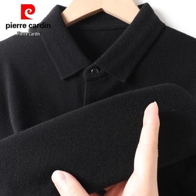 Pierre Cardin Men's 100% Pure Wool Turn-down Collar Pullover Sweater