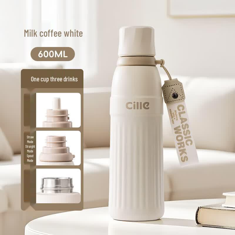 Cille 316 Stainless Steel Insulated Straw Water Bottle
