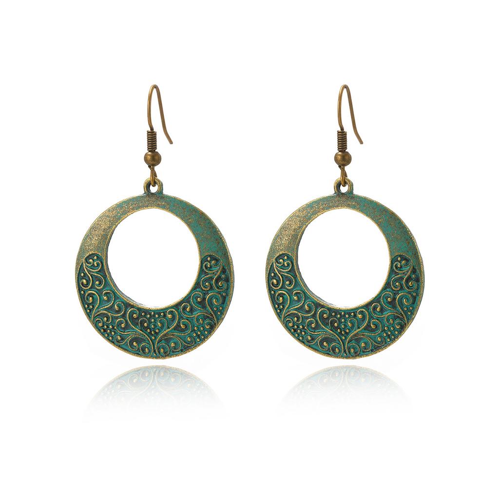 Böhmischer Herbst- und Winterschmuck Türkisanhänger Retro-Halskette Pulloverkette