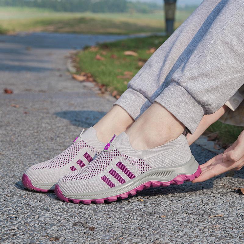 Genuine Foot Shoes Women's Summer New Breathable Middle-aged and Elderly One-pedal Non-slip Soft-soled Mother Shoes Casual Sports Shoes