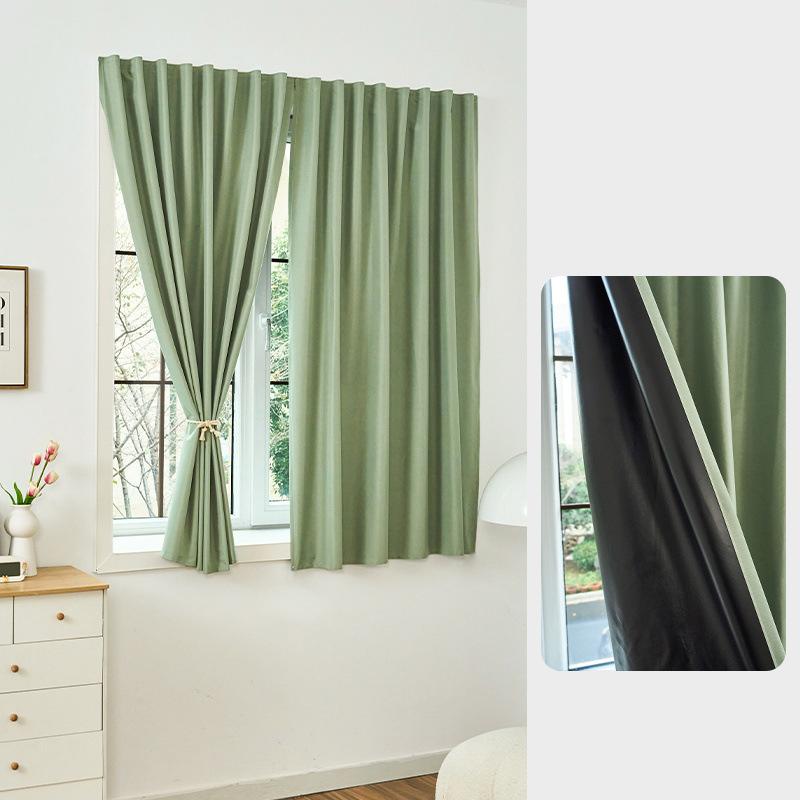 Easy Installation Window Curtain Summer Window Shading Cloth No Punching Rent House Sun Protection Self-adhesive Short Curtains